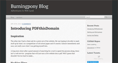 Desktop Screenshot of blog.burningpony.com