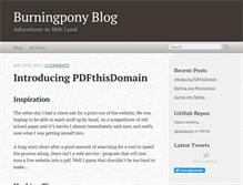 Tablet Screenshot of blog.burningpony.com